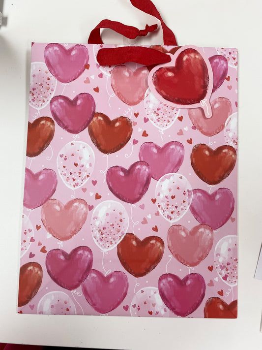Heart and balloon gift bag