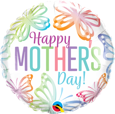 Happy Mother's Day Pastel Butterflies 18" mylar balloon