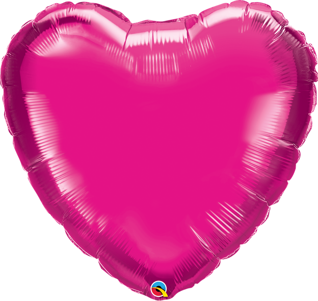 36"Q Heart Magenta Mylar balloon