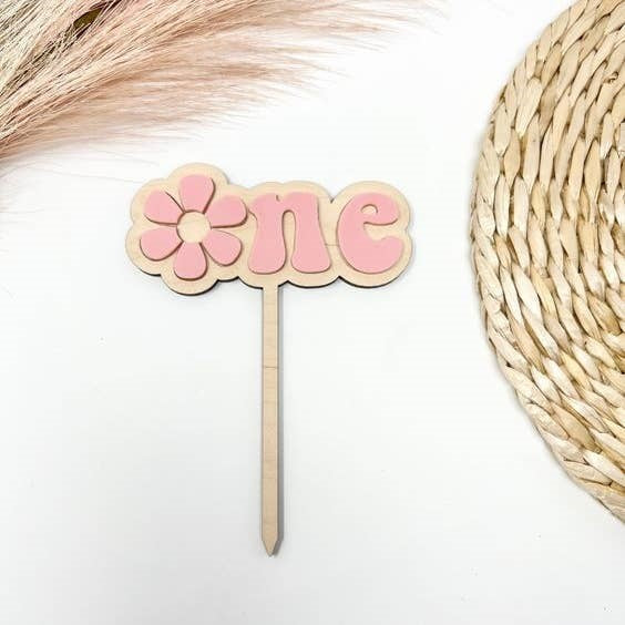 Daisy Cake Topper, First Birthday Cake Topper, Pink