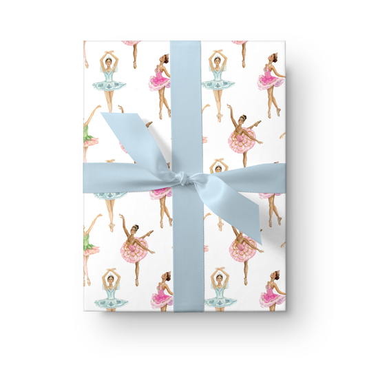 Ballerinas Christmas Wrapping Paper 3 Sheets