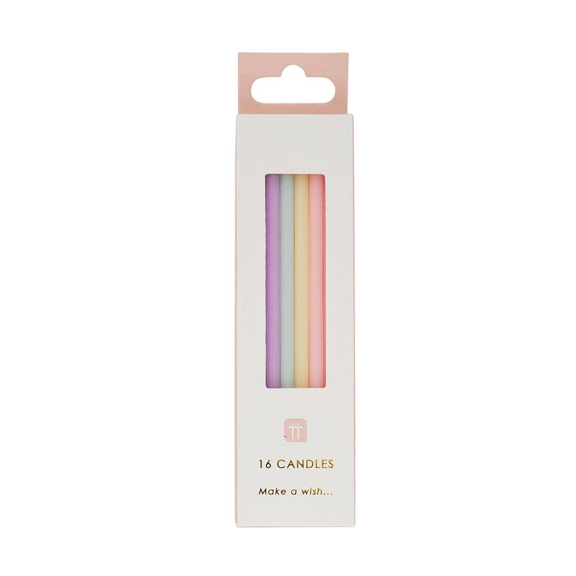 Rainbow Pastel Birthday Candles - 16 Pack