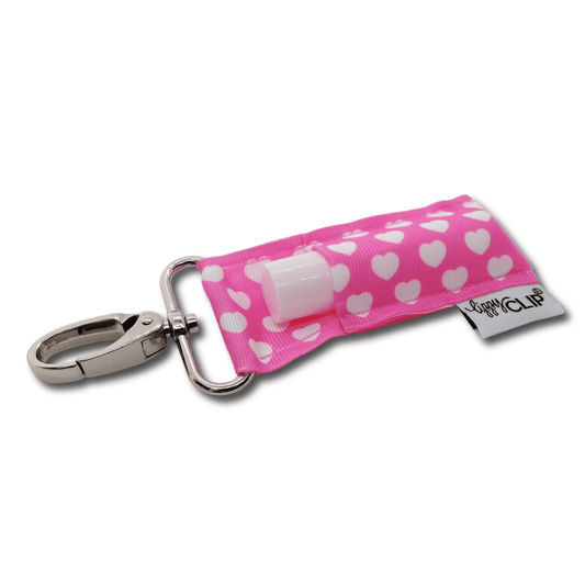 Pink Hearts LippyClip® Lip Balm Holder for Chapstick