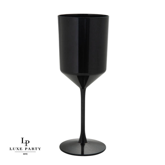 Round Black Plastic Wine Cups | 4 Cups