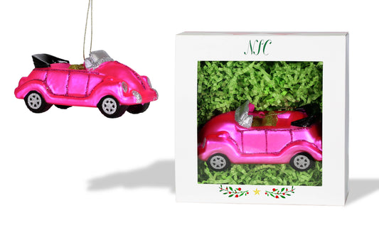 North Star Christmas | Pink Car Glass Ornament