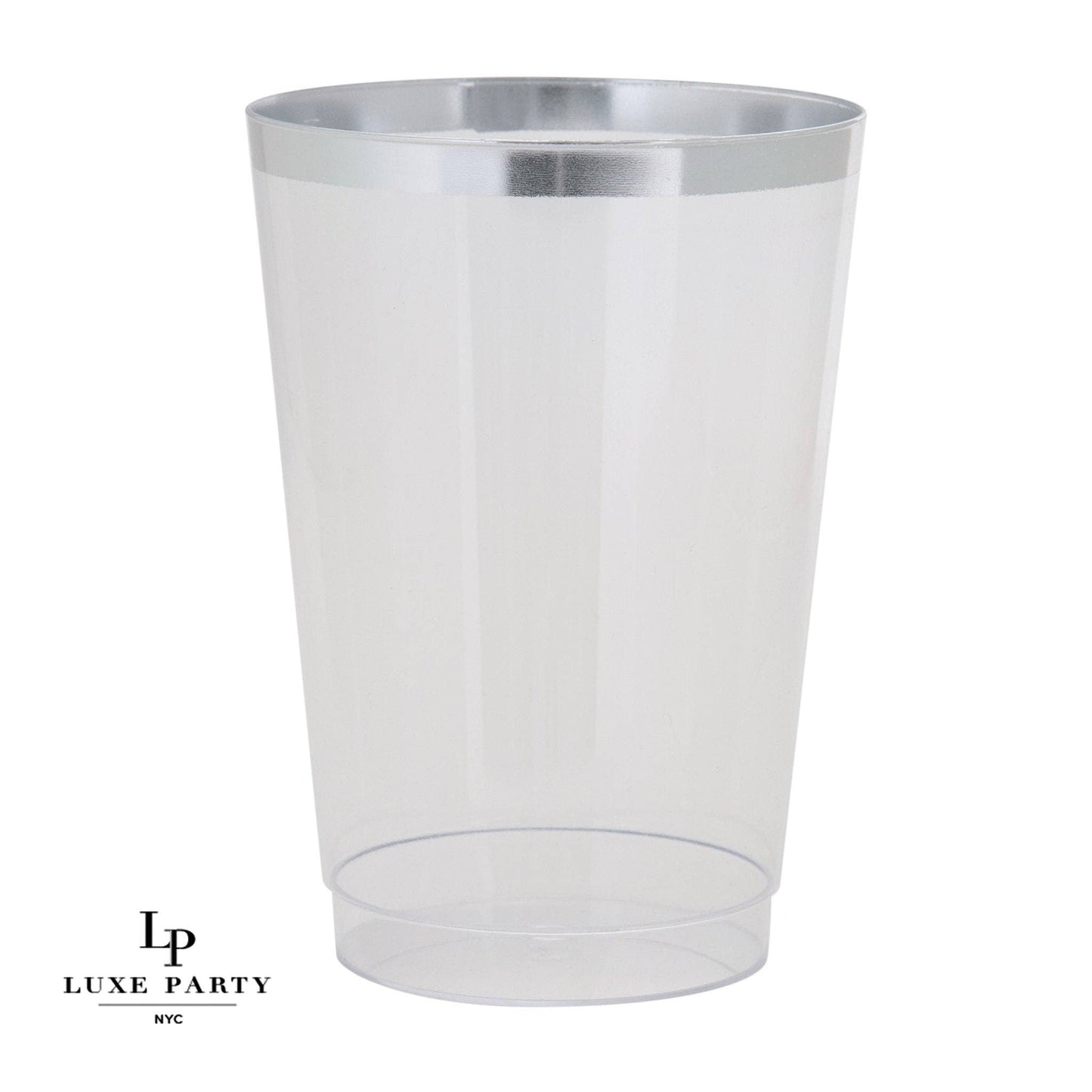Laura Ashley 12 Oz Clear Plastic • Silver Plastic Cups | 20 Cups