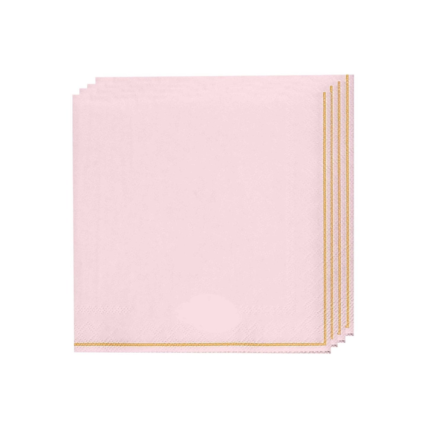 Blush with Gold Stripe Paper Napkins - 3 available sizes
