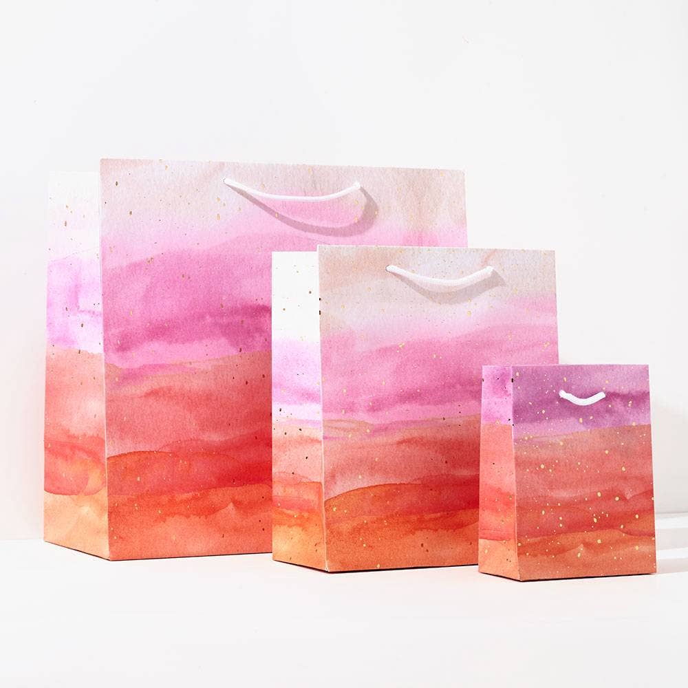 Pink Watercolor Gift Bags- medium