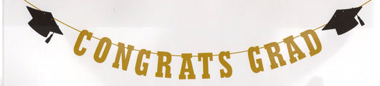 11" Graduation "Congrats Grad" Diamond Sparkle Banner