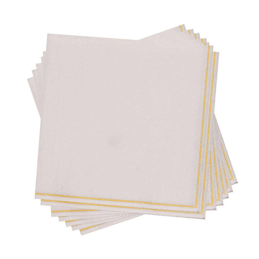 Luxe Party - Linen with Gold Stripe Paper Napkins - 3 available sizes