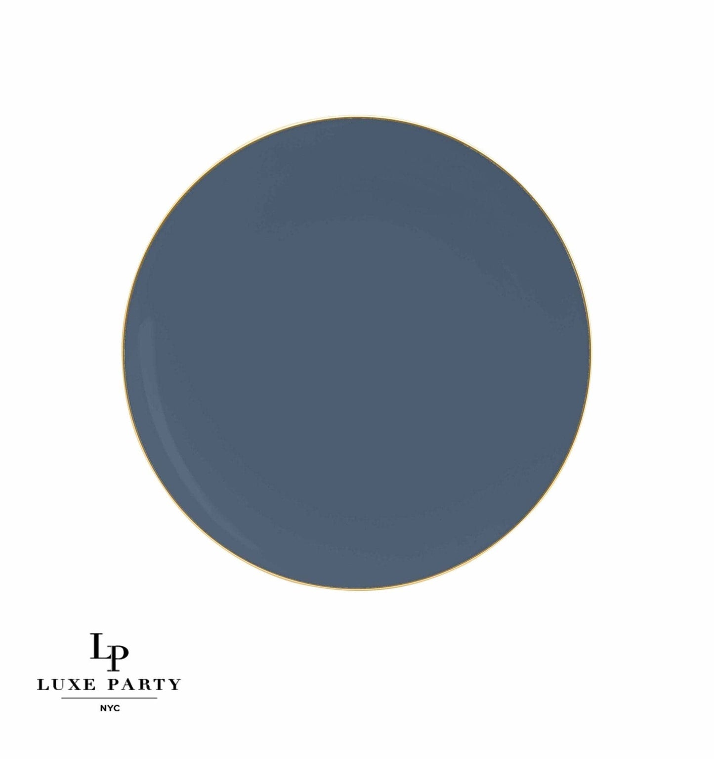 Round Slate • Gold Plastic Plates | 10 Pack- 7.5"