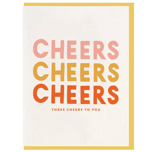 Three Cheers - Letterpress Card