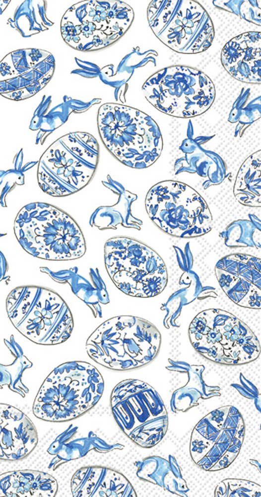 Paper Guest Towels Blue And White Eggs Rosanne Beck Easter