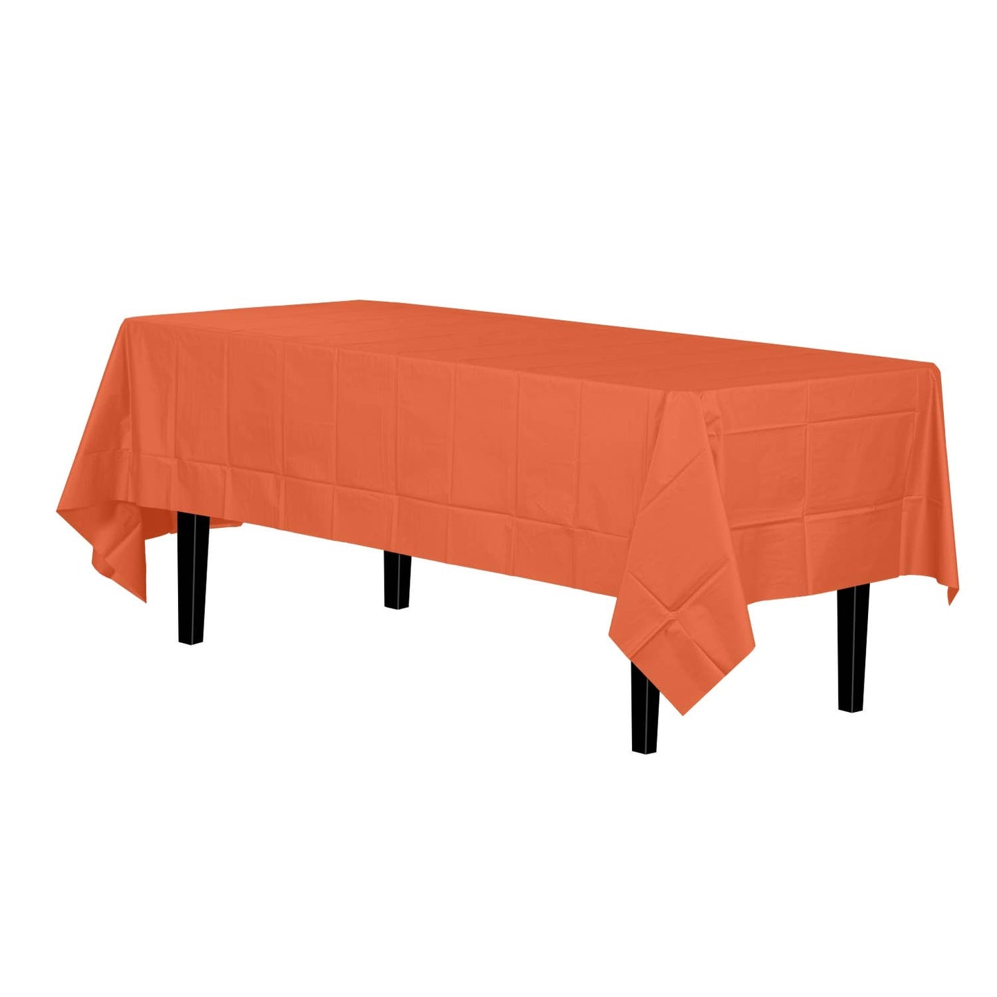 Premium Orange Disposable Plastic Tablecloth | 54x108In.