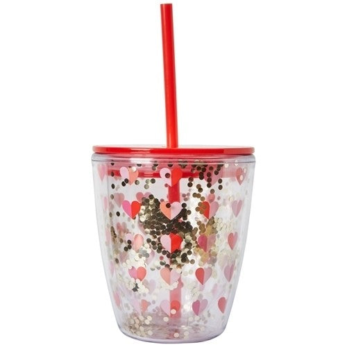 Hearts Goblet with Straw - 12oz