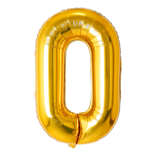 Gold Foil Number 0 balloon 40"