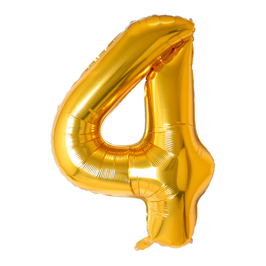 Gold Foil Number 4 balloon 40"